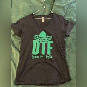 Dtf down to fiesta cotton black shirt size medium